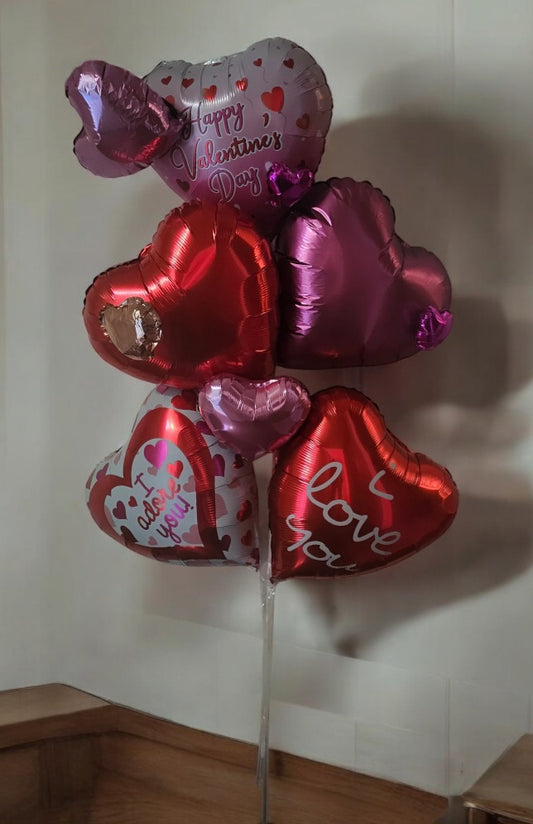 Valentines Foil Balloon Bundle with stand